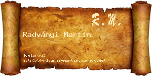 Radványi Martin névjegykártya