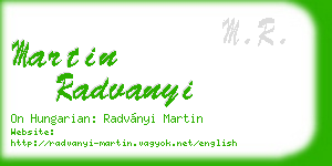 martin radvanyi business card